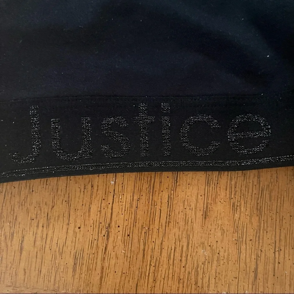 NWT justice girls oh so soft sports bra Sz 32 black first bra